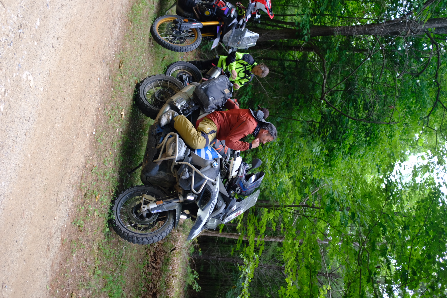 Riders regrouped on a shaded roadside during the Penmerryl Farm weekend
